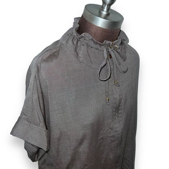 St. John Drawstring Track Jacket Viscose And Wool Olive Green Size Medium - Picture 2 of 12